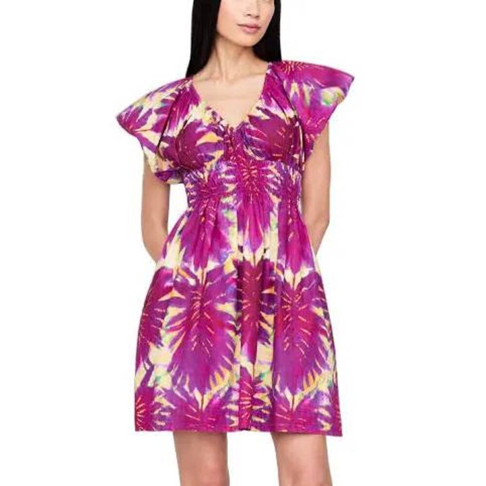 Marie Oliver Emilia Mini Dress in Tie Dye Purple Boysenberry XS NEW Whimsy Boho - Picture 3 of 7